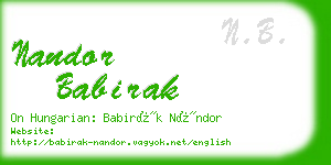 nandor babirak business card